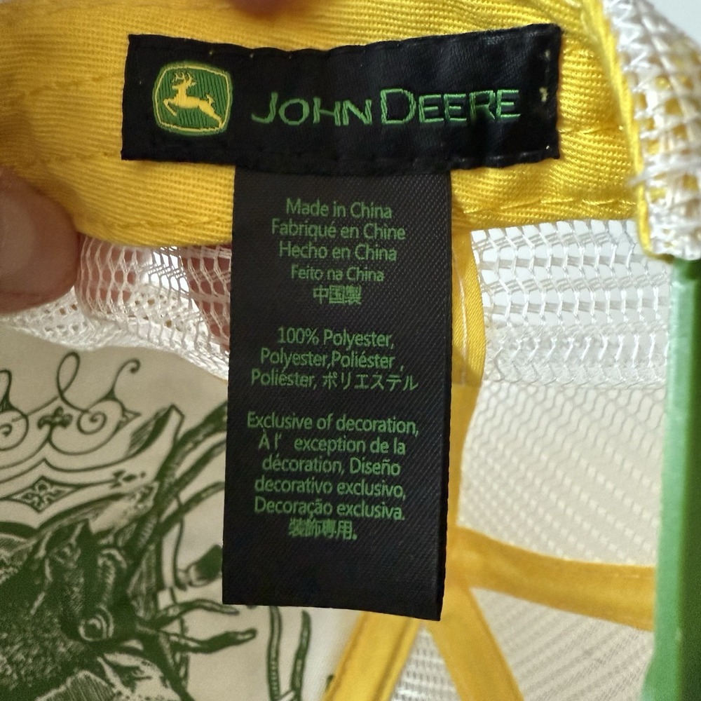 John Deere Trucker Mesh Hat Cap Green and Yellow Snapback OS - Picture 5 of 6